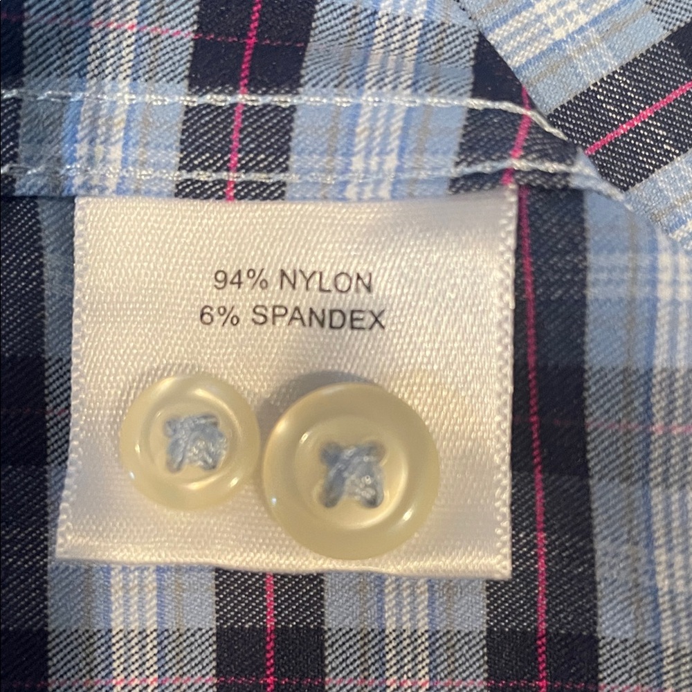 Peter Millar Blue and White Checkered Button Down Shirt - Picture 7 of 8